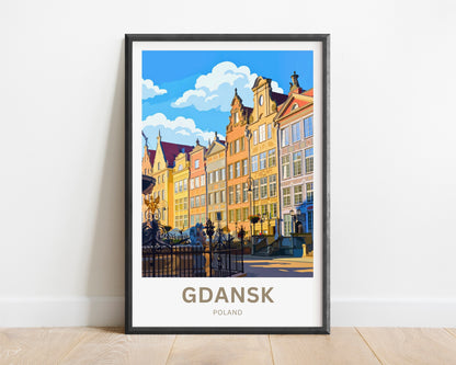 Gdańsk  Travel Poster - Mesmerizing Buildings Colors