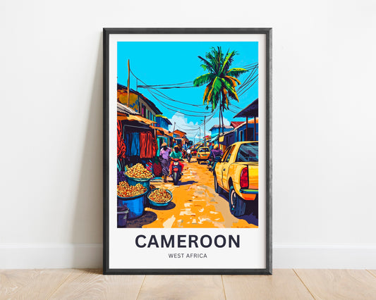 Cameroon Travel Poster - Local Street View