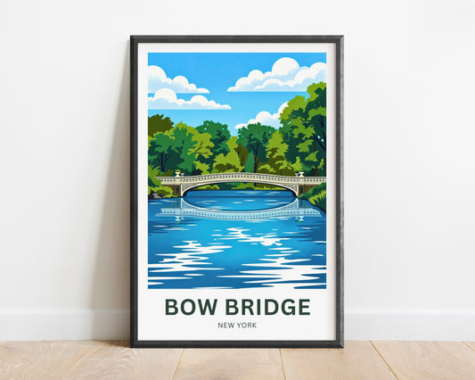 Bow Bridge Central Park Travel Poster