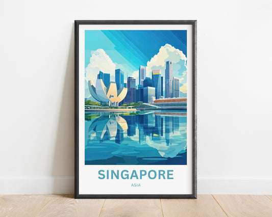 Singapore Travel Poster - Skyline Serenity