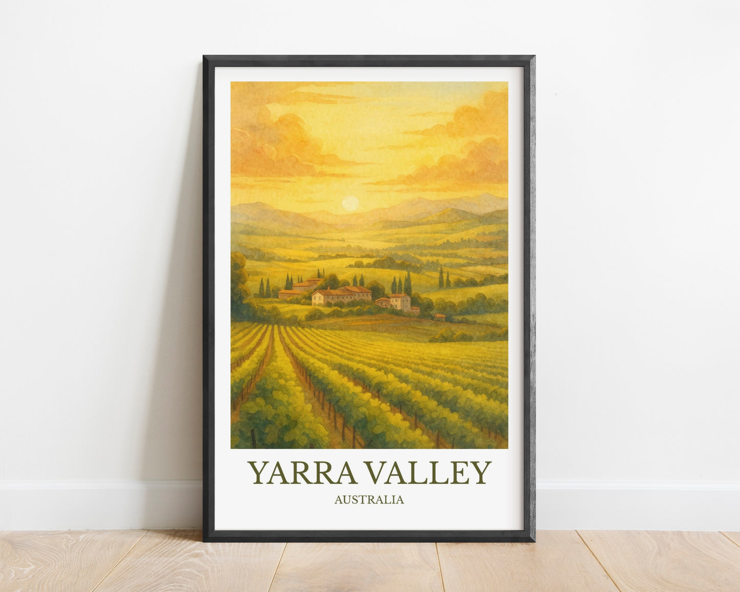 Yarra Valley, Watercolor design poster, Australia Print, Yarra Valley Wall Art