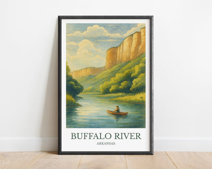 Buffalo River, Watercolor design poster, Arkansas Print, Buffalo River Wall Art