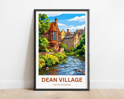 Dean Village Travel Poster