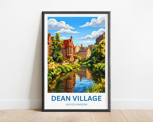 Dean Village Travel Poster - Charming Village