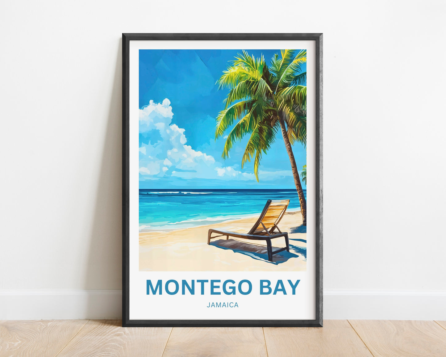 Montego Bay Travel Poster  - Relaxing and Refreshing Jamaican Beach