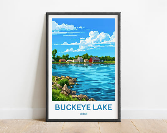 Buckeye Lake Travel Poster -  Peaceful Waterways