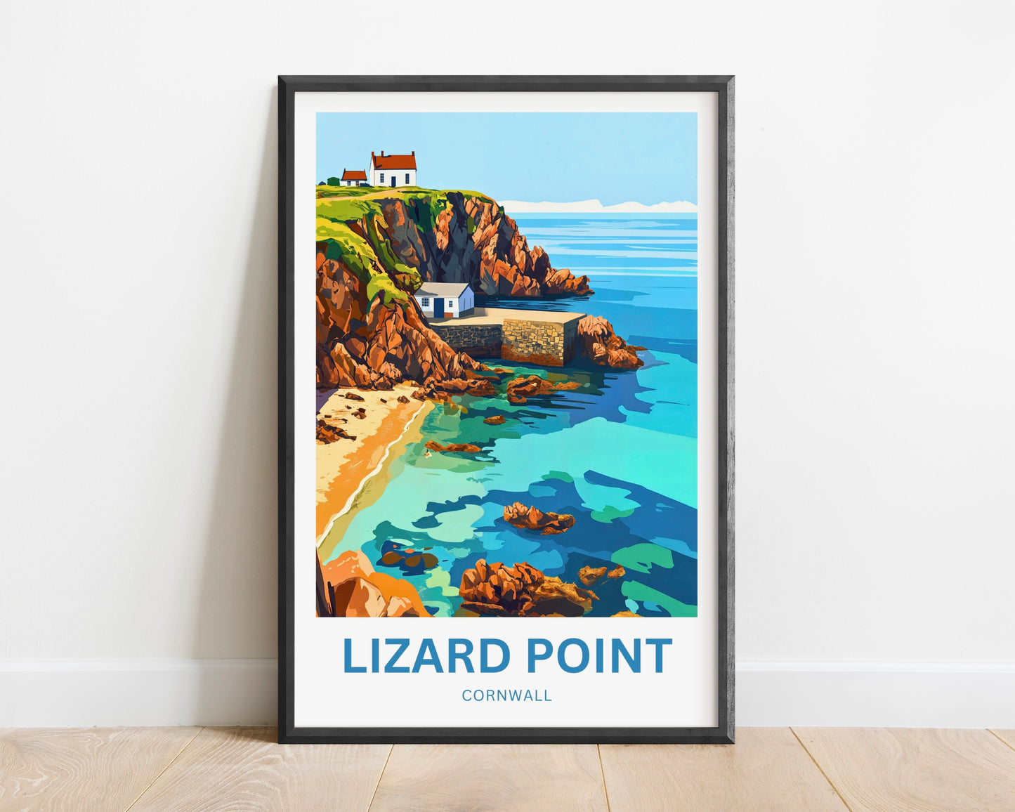 Lizard Point Travel Poster - Cornwall Kynance Cove