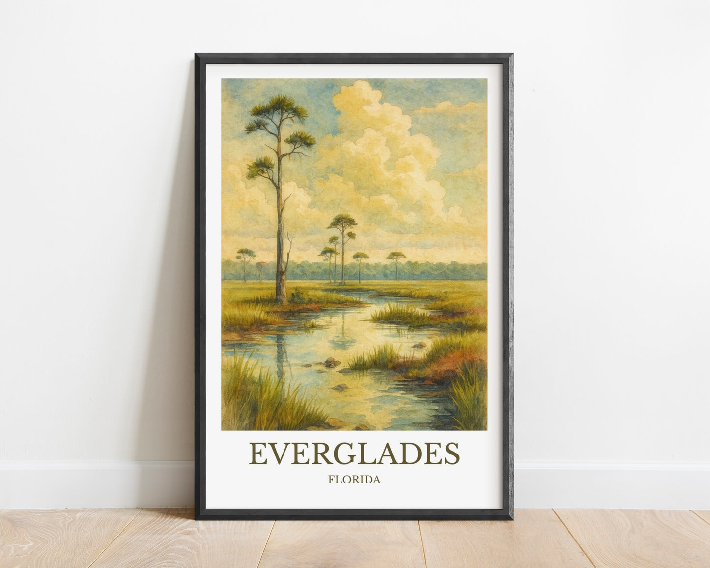 Everglades, Watercolor design poster, Florida Print, Everglades Wall Art