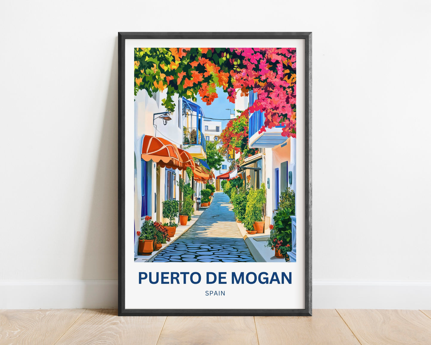 Puerto de Mogán Travel Poster - Sunshine & Bougainvillea