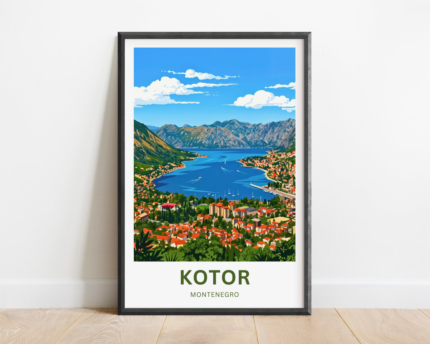 Kotor Travel Poster -   Walled City