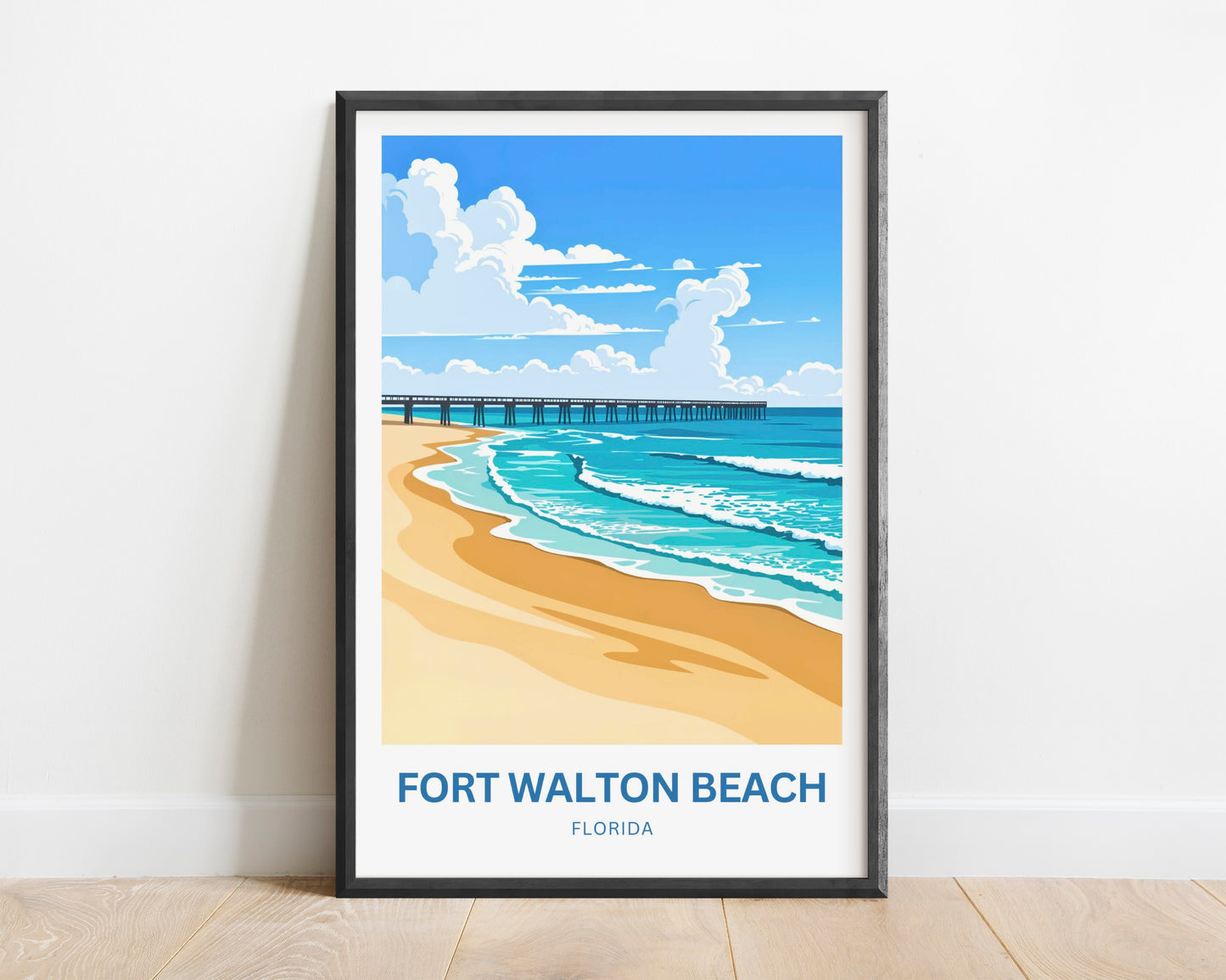Fort Walton Beach Travel Poster - Gulf Coast Glow