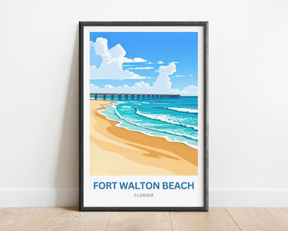 Fort Walton Beach Travel Poster - Gulf Coast Glow