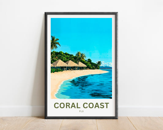 Coral Coast, Fiji Travel Poster - Island Calm – Coral Coast Views