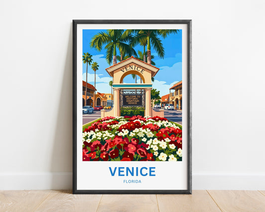 Venice, Florida Travel Poster - Street