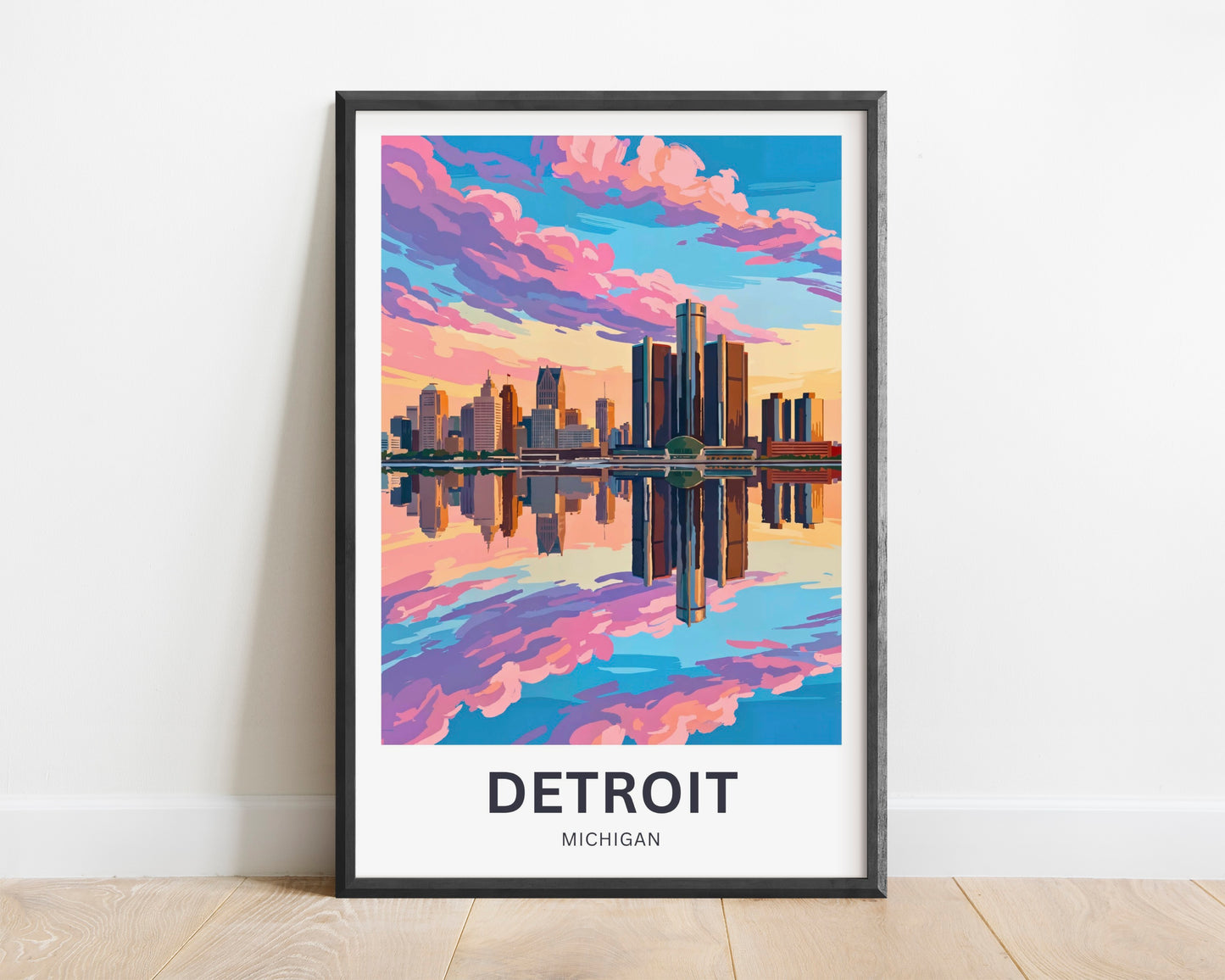 Detroit Travel Poster - Skyline