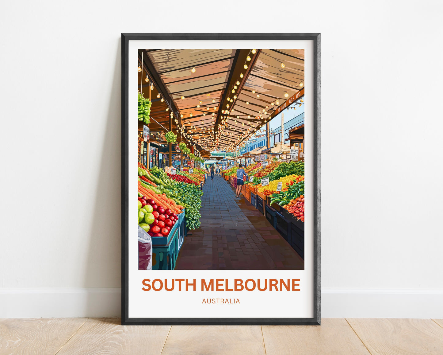 South Melbourne Market Travel Poster  - Australia's famous Market
