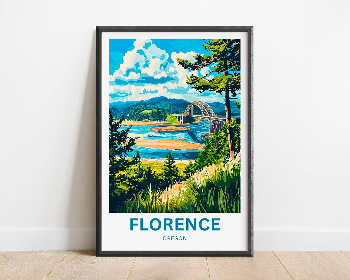 Florence Travel Poster - Captivating Oregon River View