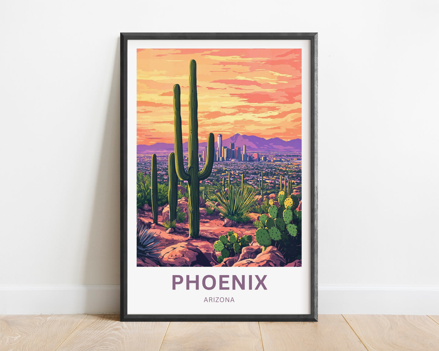 Phoenix Travel Poster - Cactus Trail – Phoenix Horizon