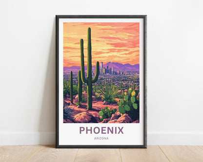 Phoenix Travel Poster - Cactus Trail – Phoenix Horizon