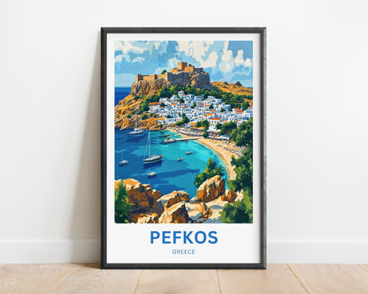 Pefkos Travel Poster - Rhodes Haven