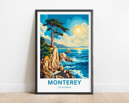 Monterey Travel Poster  - California Sunset and Coastal Views