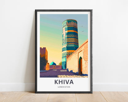 Khiva Travel Poster -  The Walled City of Wonders