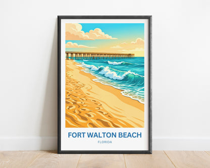 Fort Walton Beach Travel Poster - Sun Set Vibe