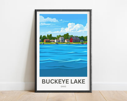 Buckeye Lake Travel Poster -  Lake Houses