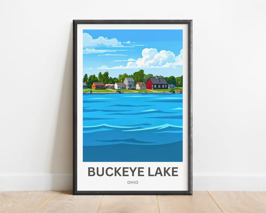 Buckeye Lake Travel Poster -  Lake Houses
