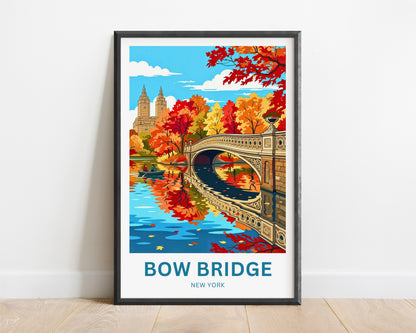 Bow Bridge  Travel Poster - Central Park Elegance