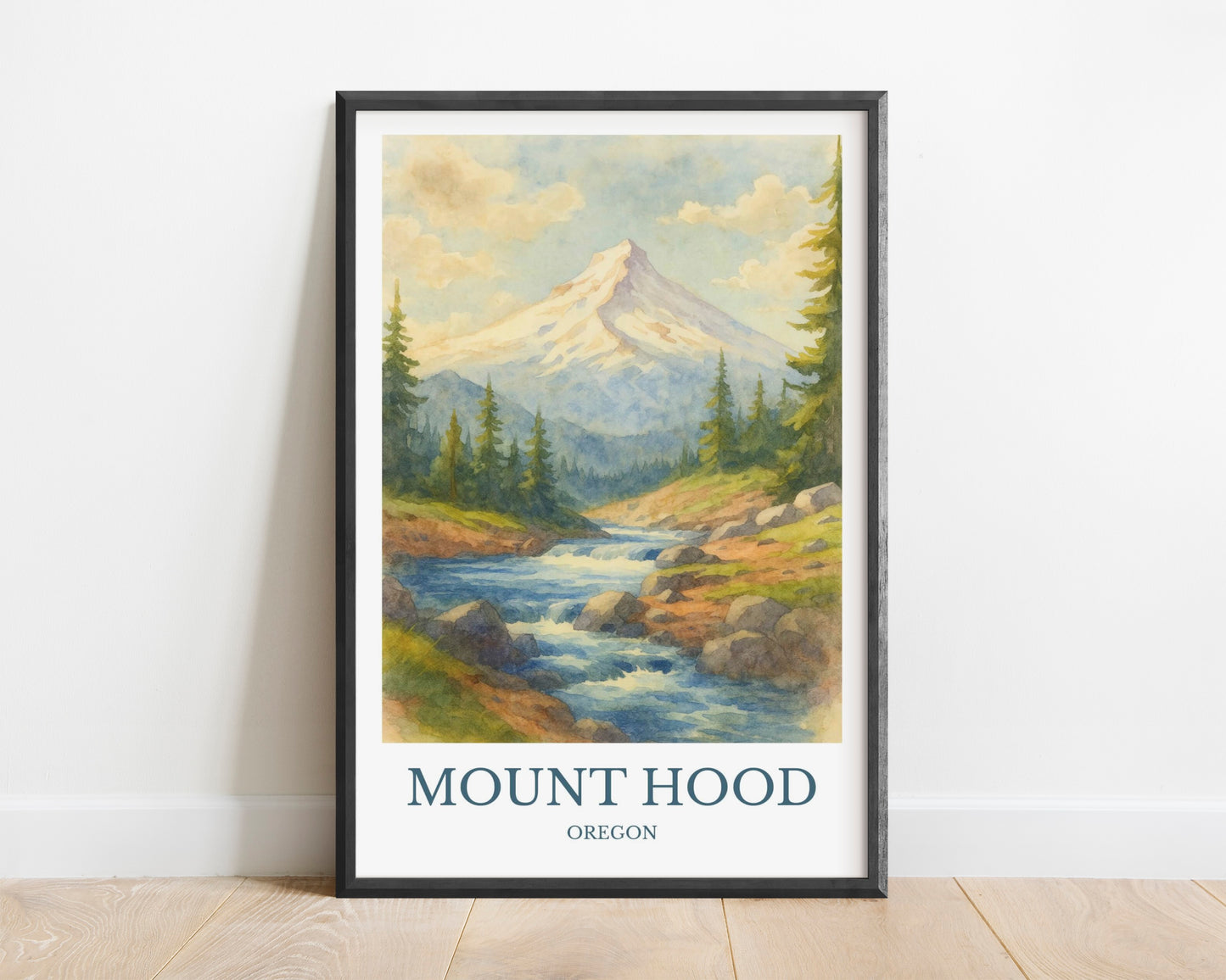 Mount Hood, Watercolor design poster, Oregon Print, Mount Hood Wall Art