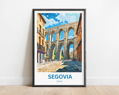 Segovia Travel Poster - Architectural Icons and Ancient Streets
