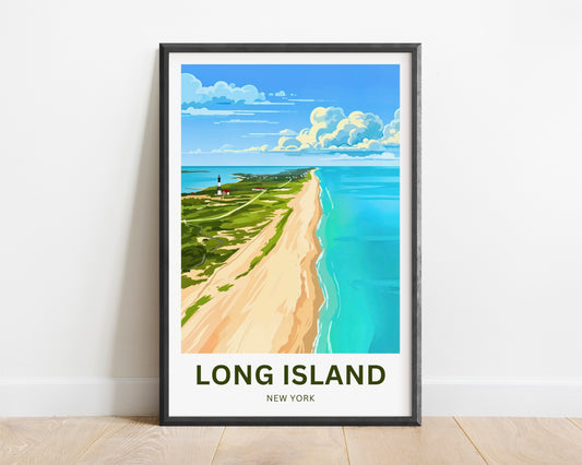 Long Island Travel Poster -  Aerial  View