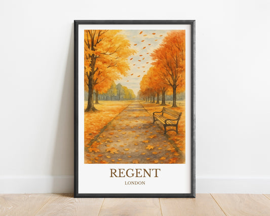 Regent’s Park, Watercolor design poster, London Print, Regent’s Park Wall Art