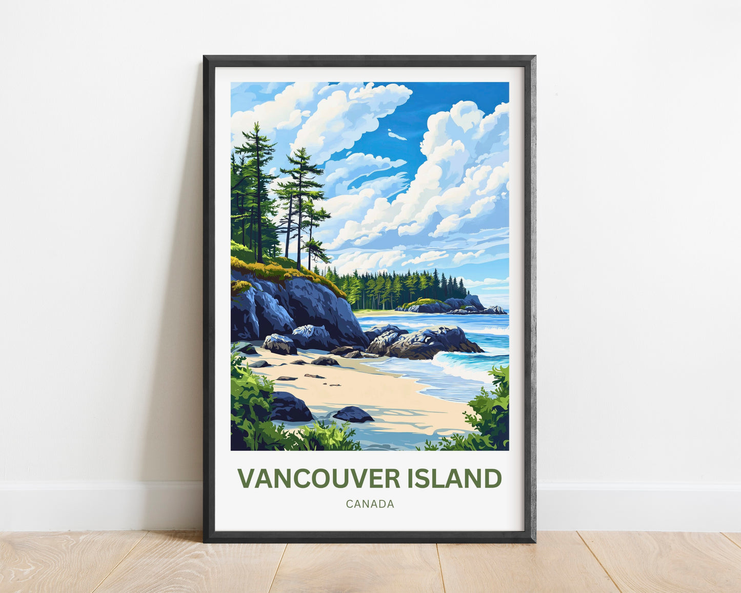Vancouver Island Travel Poster - Between Tides and Trees