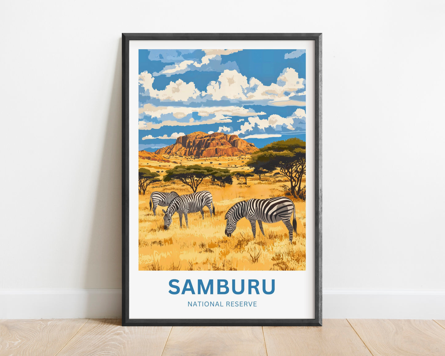 Samburu National Reserve Travel Poster - Grevy's Zebra