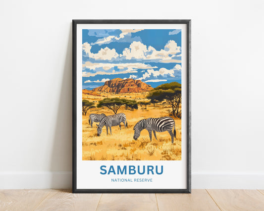 Samburu National Reserve Travel Poster - Grevy's Zebra
