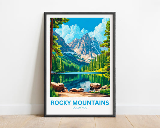 Rocky Mountains Travel Poster - Colorado Landscape