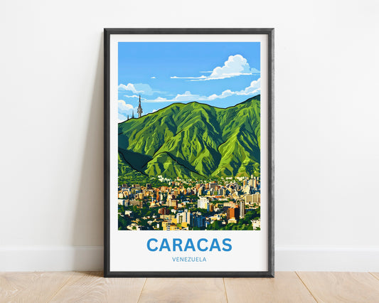 Caracas Travel Poster - City of Peaks and Valleys
