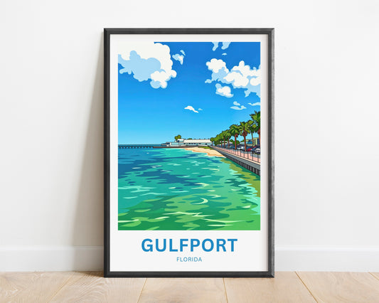 Gulfport, Florida Travel Poster - Waterfront