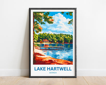 Lake Hartwell Travel Poster - Reflections of a Peaceful Escape