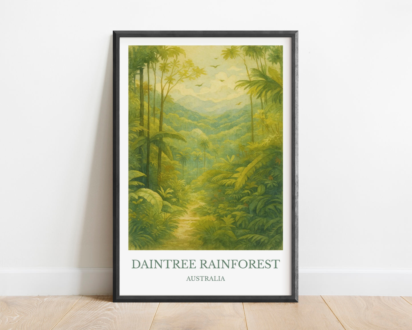 Daintree Rainforest, Watercolor design poster, Australia Print, Daintree Rainforest Wall Art