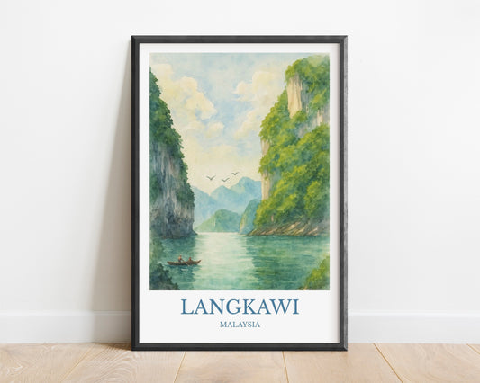Langkawi, Watercolor design poster, Malaysia Print, Langkawi Wall Art