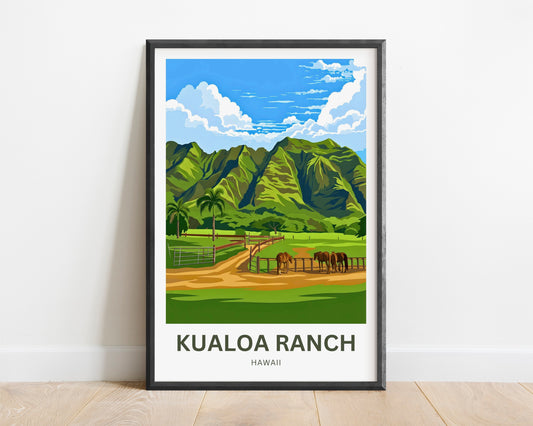 Kualoa Ranch  Travel Poster - Heart of Oʻahu