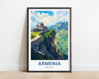 Armenia Travel Poster - Captivating View  Monasteries West Asia