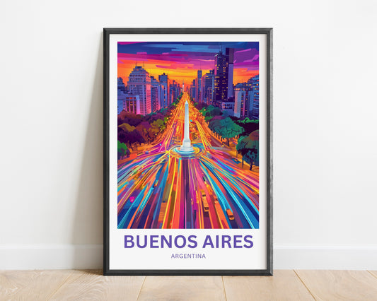 Buenos Aires Travel Poster - Vibrant Streets of Story and Soul
