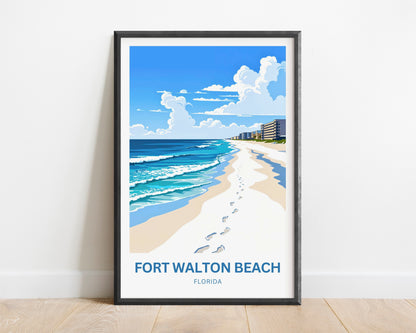 Fort Walton Beach Travel Poster - Beachside Memories