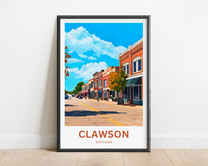 Clawson Travel Poster - Meet Me on Main Street – Clawson Charm