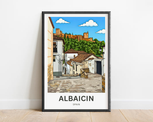 Albaicín Travel Poster - The sight of Alhambra