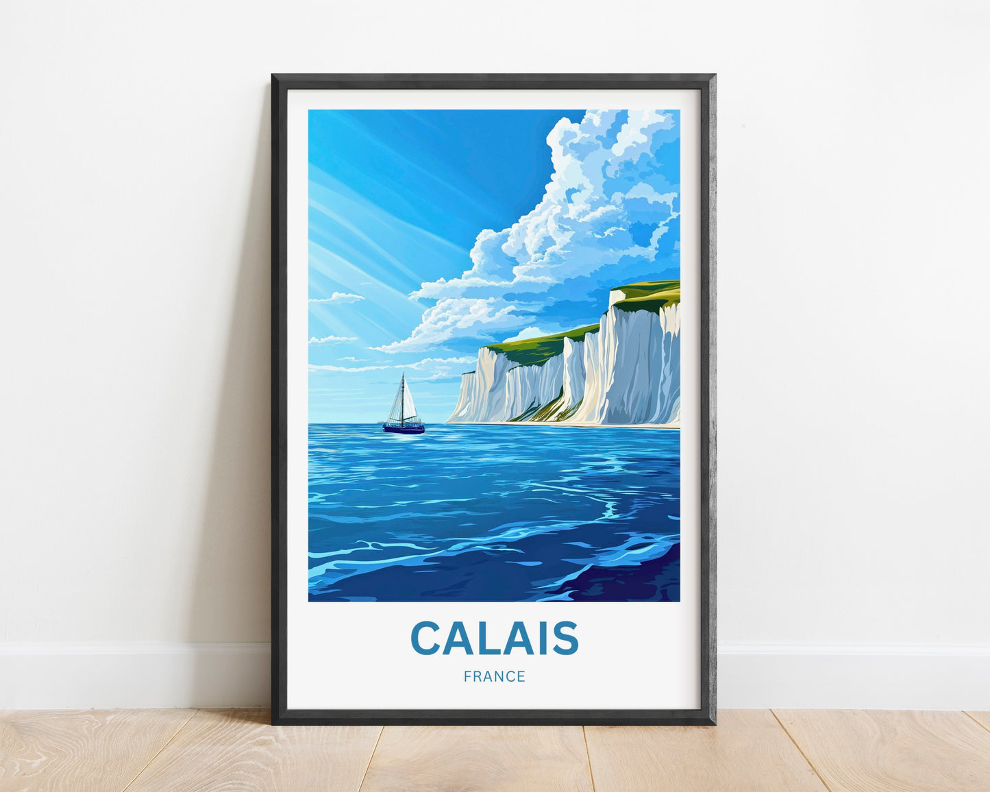 Calais Travel Poster - Cliffs of France
